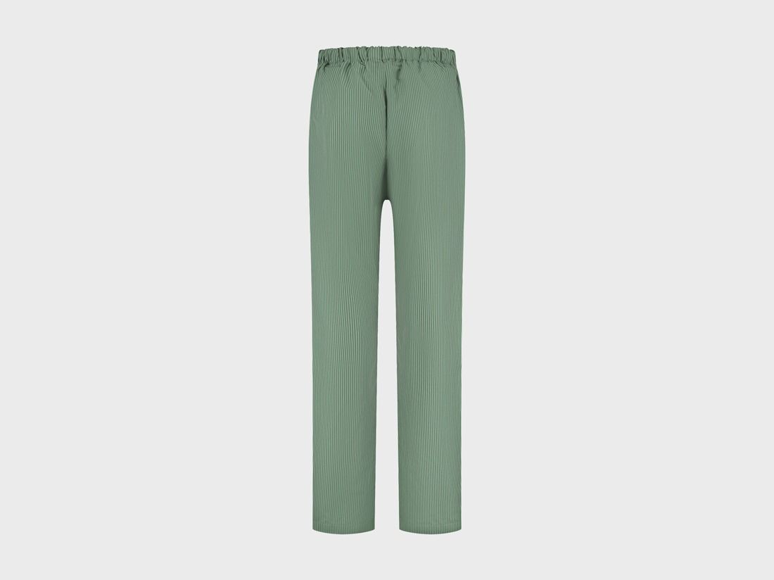 Pyjamasbyxor unisex bomull TENCEL™ green/white stripe