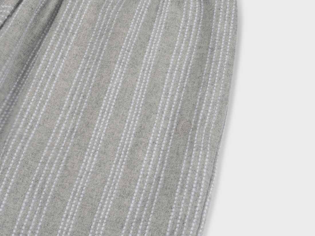 Pyjamasbyxor dam flanell light grey/white stripe