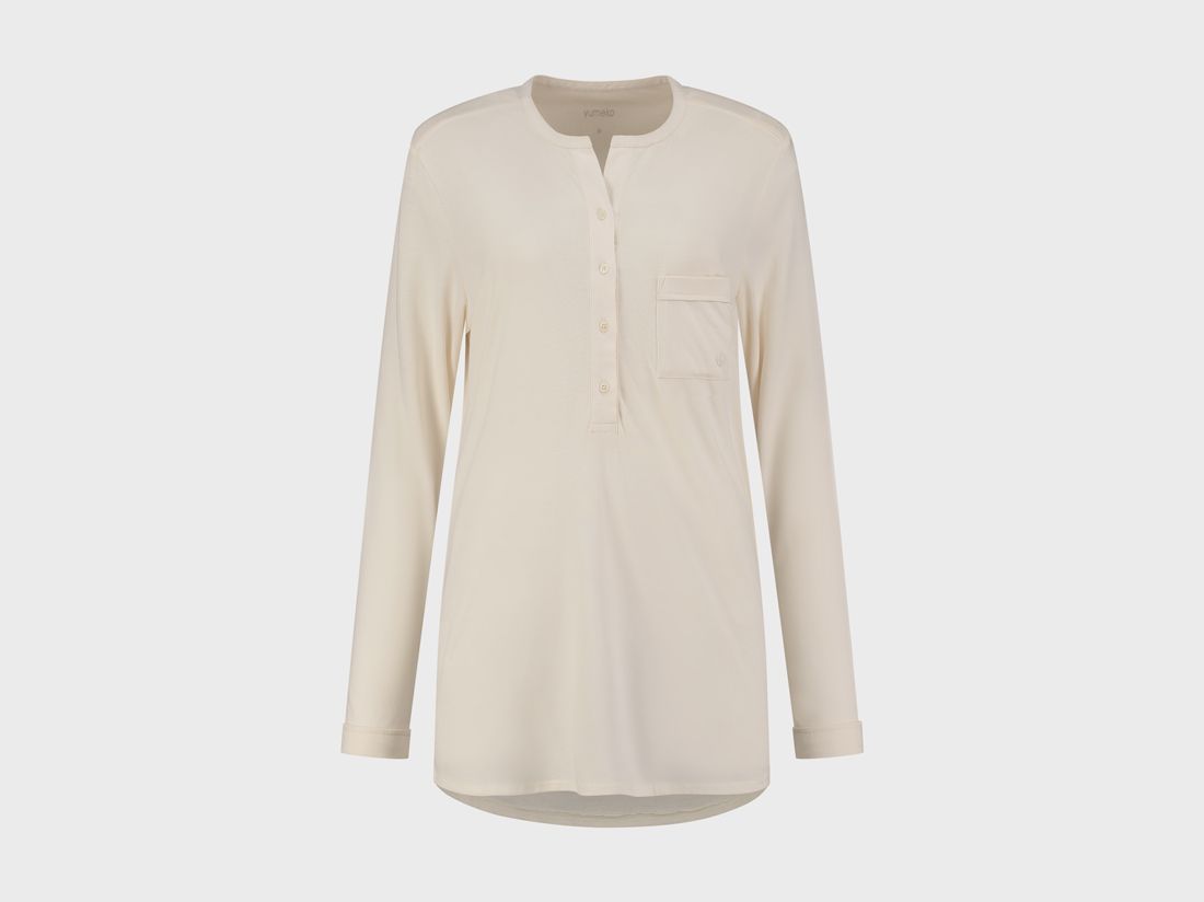 Pyjamashirt dames jersey sunrise white