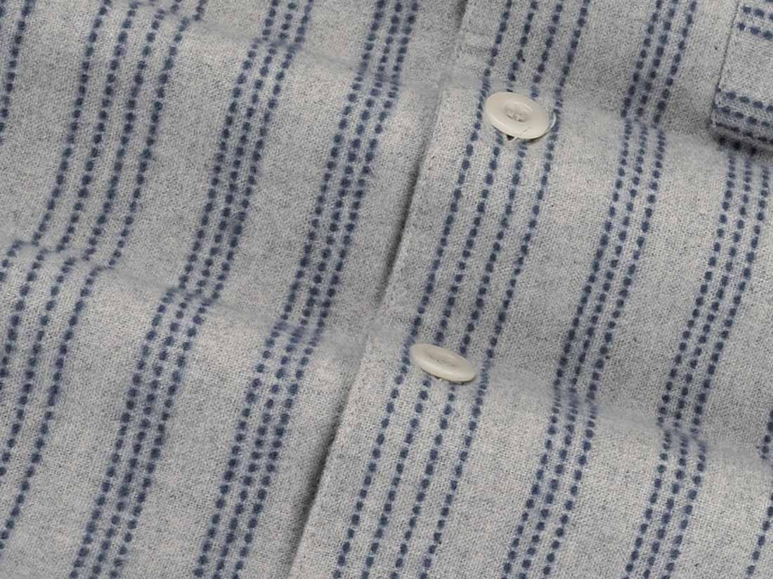 Pyjamasjacka herr flanell light grey/blue stripe