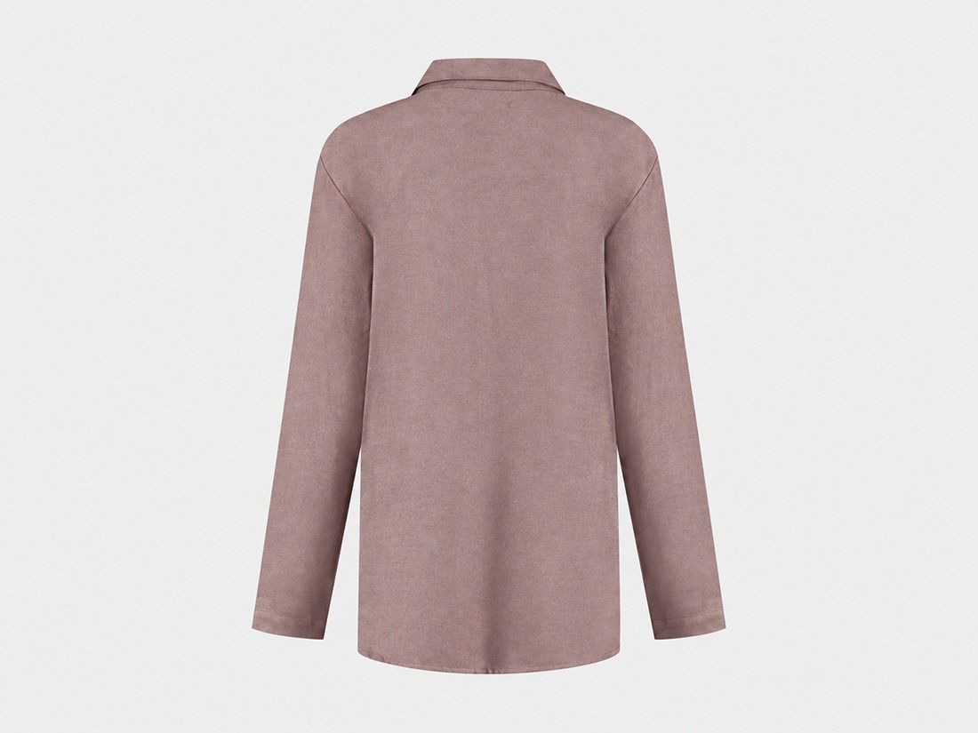 Pyjamashirt dames flanel mauve chambray