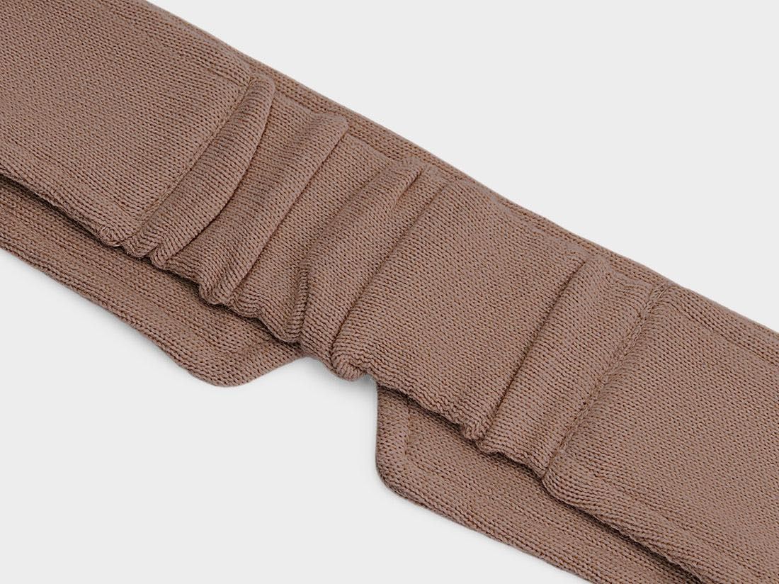 Sovmask stickad bomull cocoa brown