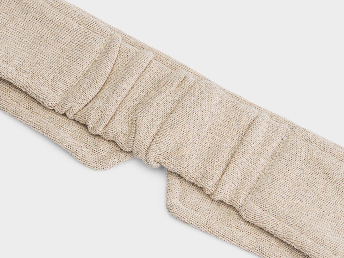 Sovemaske strikket bomuld oat melange