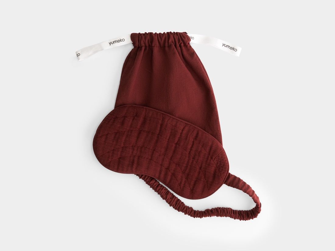 Slaapmasker mousseline katoen arch bordeaux