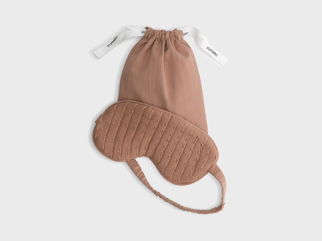 Schlafmaske Musselin-Baumwolle Rose Cloud