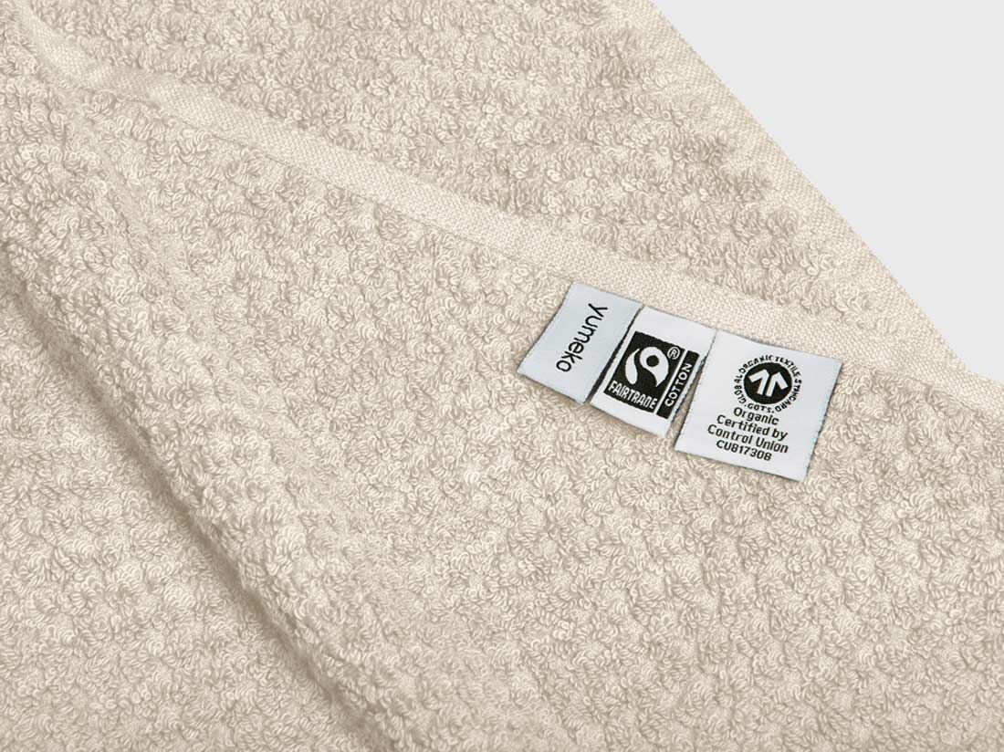 Drap de bain nid d'abeille blanc sable 100x150 - 1 pc