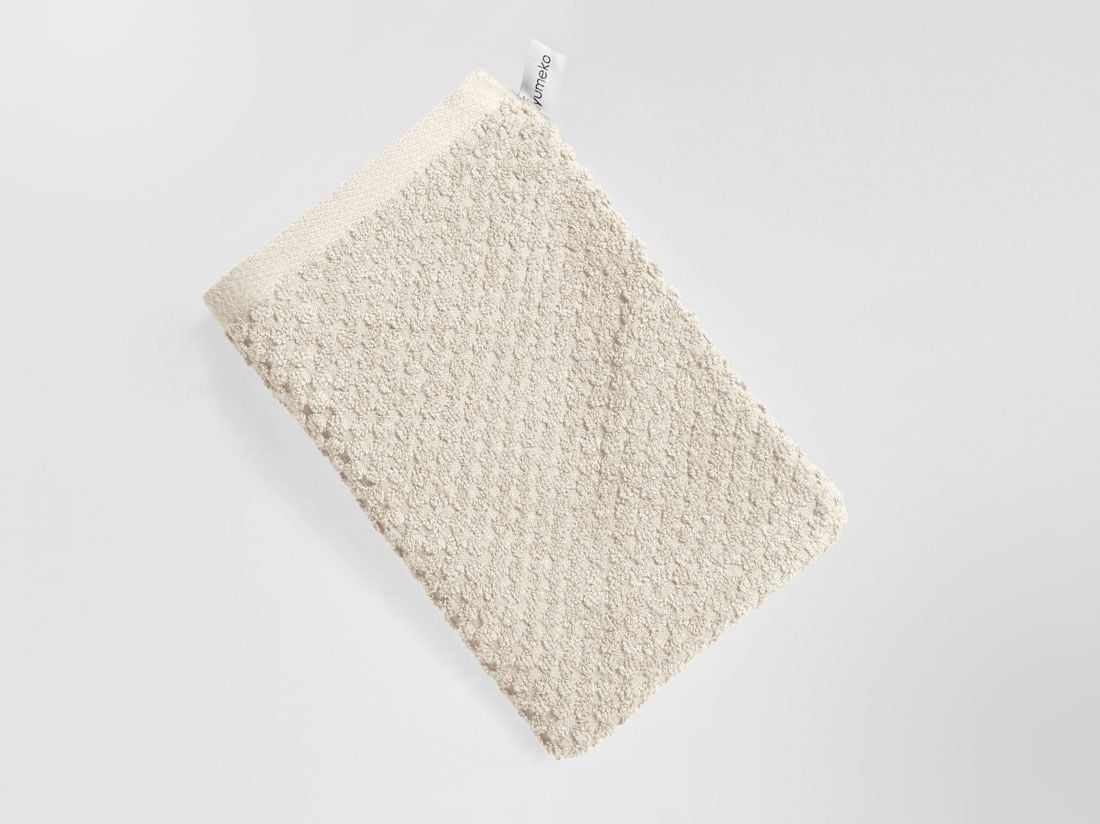 Gants de toilette nid d'abeille blanc sable 15x22- 4 pcs