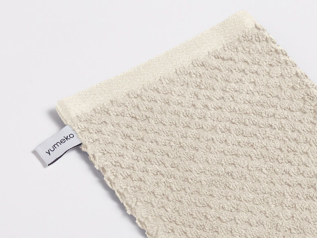 Gants de toilette nid d'abeille blanc sable 15x22- 4 pcs