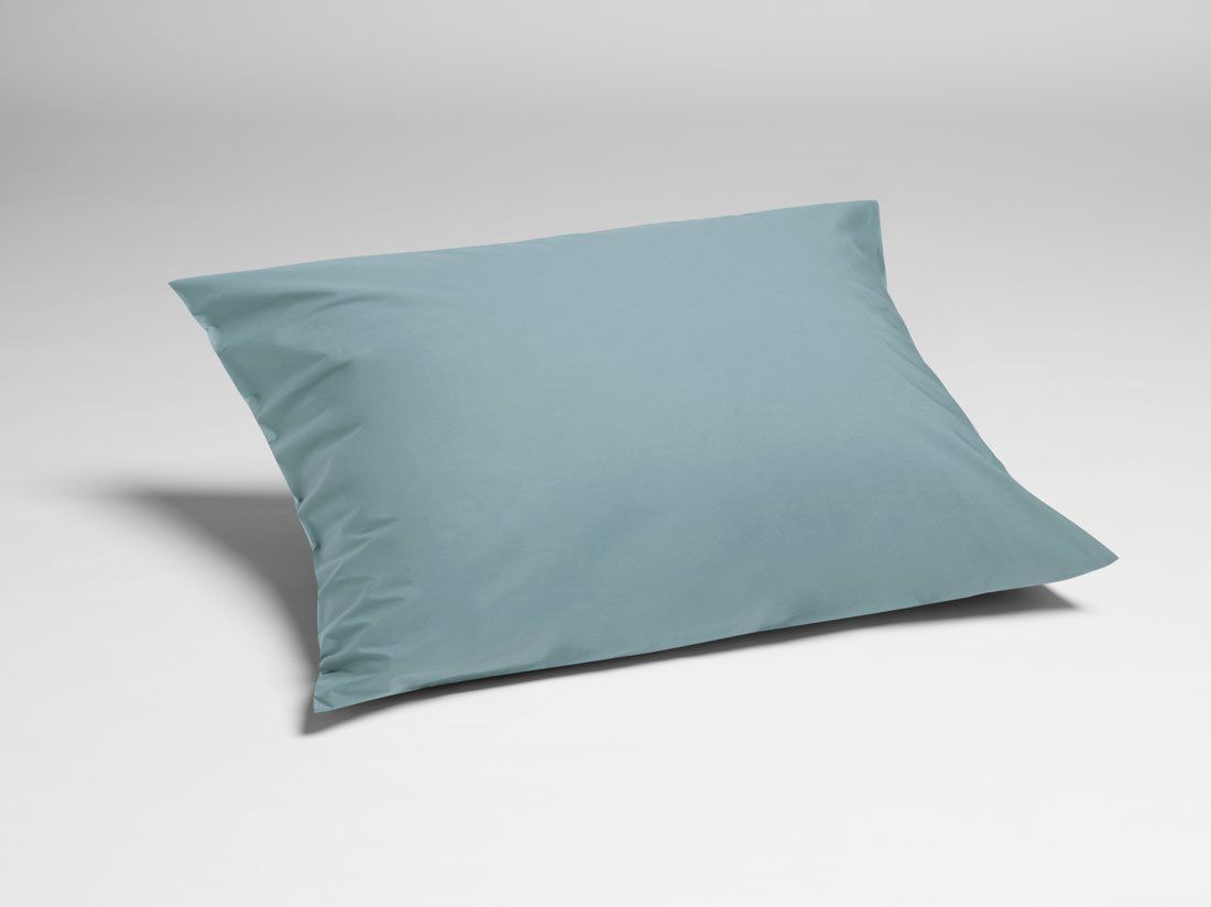 Taie d'oreiller percale de coton bleu pétrole 50x60