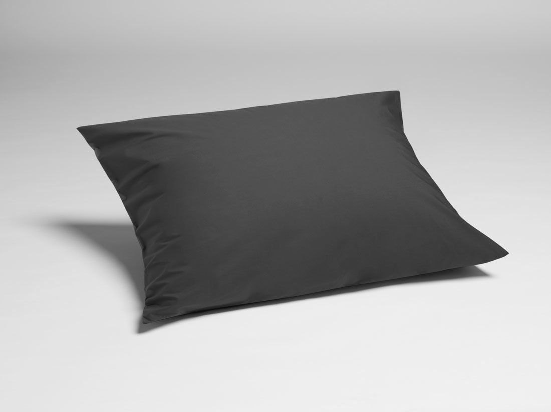 Taie d'oreiller percale de coton dark grey 50x60