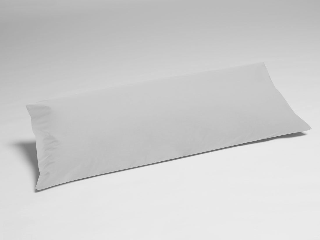 Taie d'oreiller percale de coton gris brumeux 40x80