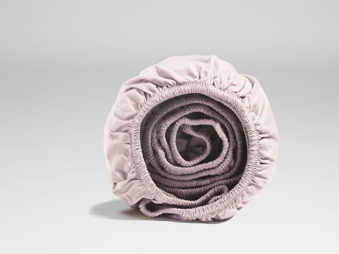 Drap-housse percale de coton rose pâle 90x210x30