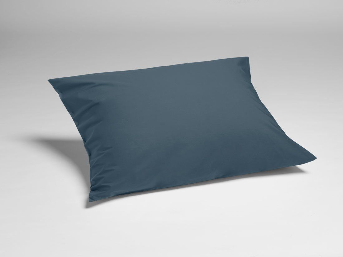 Taie d'oreiller percale de coton bleu 60x70