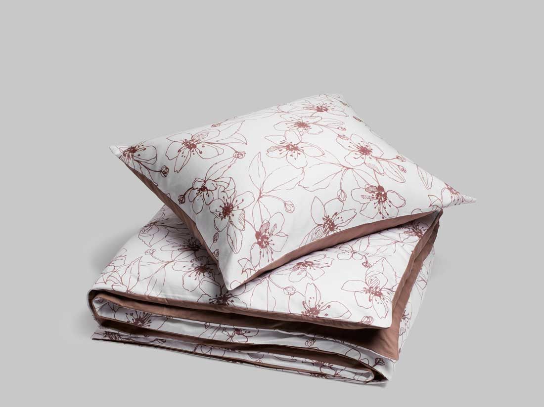 Satin-Bettwäsche Big Blossom 155x220 + 1/80x80