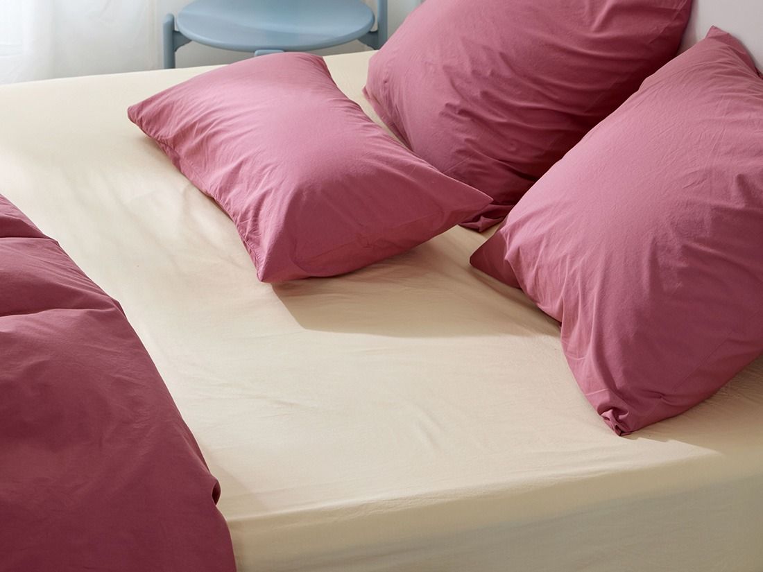Drap-housse percale de coton éclat doré