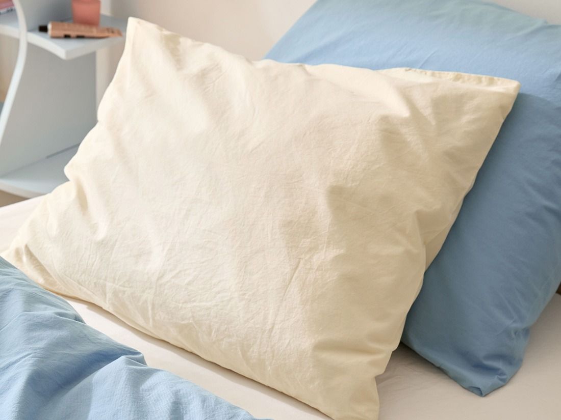 Taie d'oreiller percale de coton éclat doré