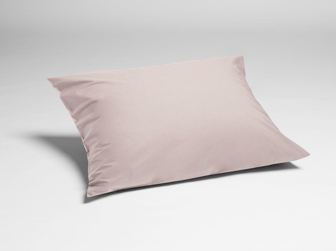 Taie d'oreiller percale de coton pale rose 50x60