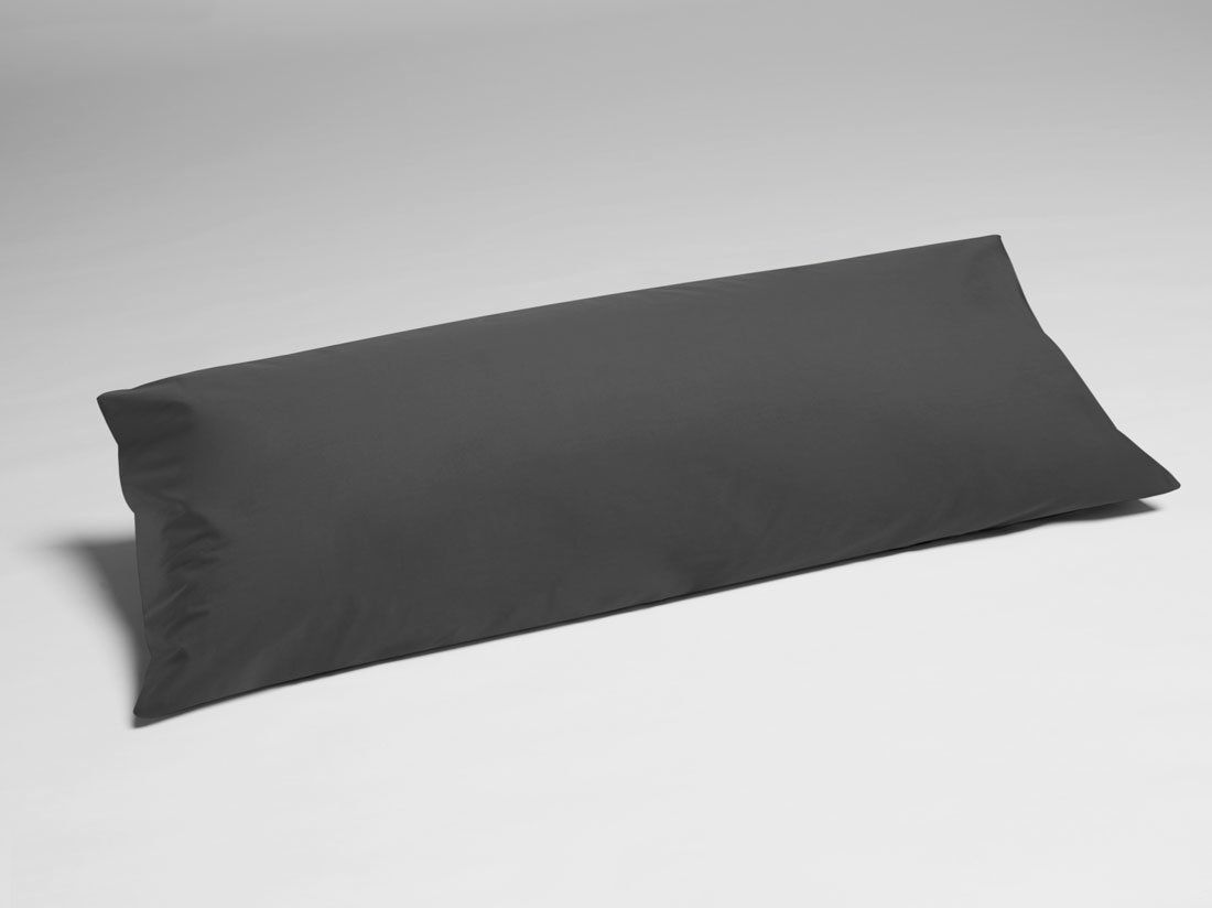 Kussensloop percal dark grey 40x80