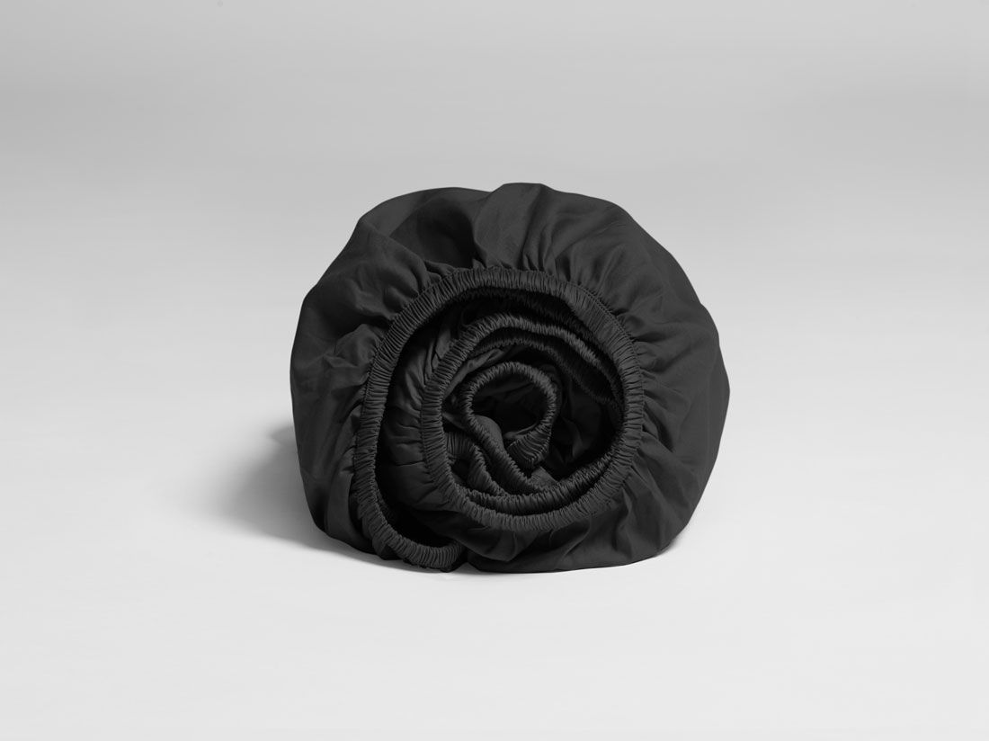 Spannbettlaken Baumwollsatin Dark Anthracite 100x210x30