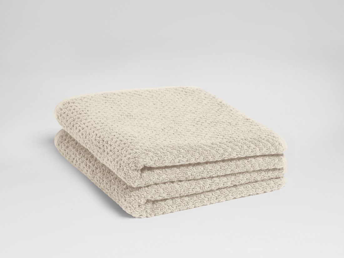 Serviettes nid d'abeille blanc sable 50x100