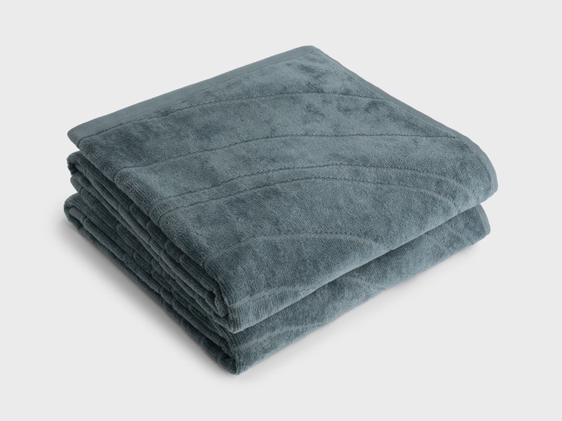 Handdukar velour pebble blue 50x100