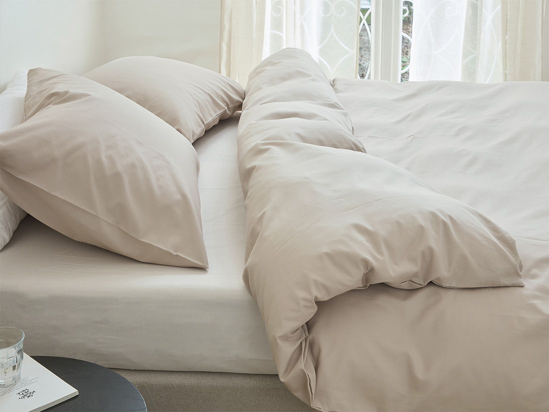 Parure de lit coton TENCEL™ taupe sablonneux