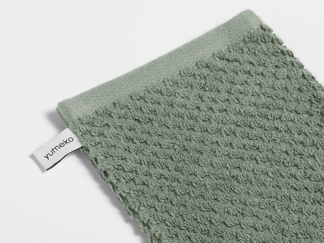 Washandjes dots stone green 15x22 - 4 st