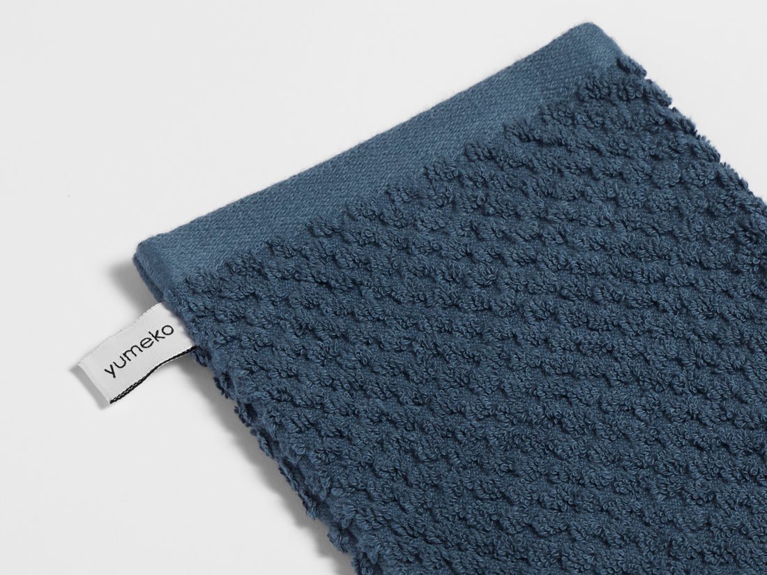 Gants de toilette nid d'abeille bleu 15x22 - 4 pcs