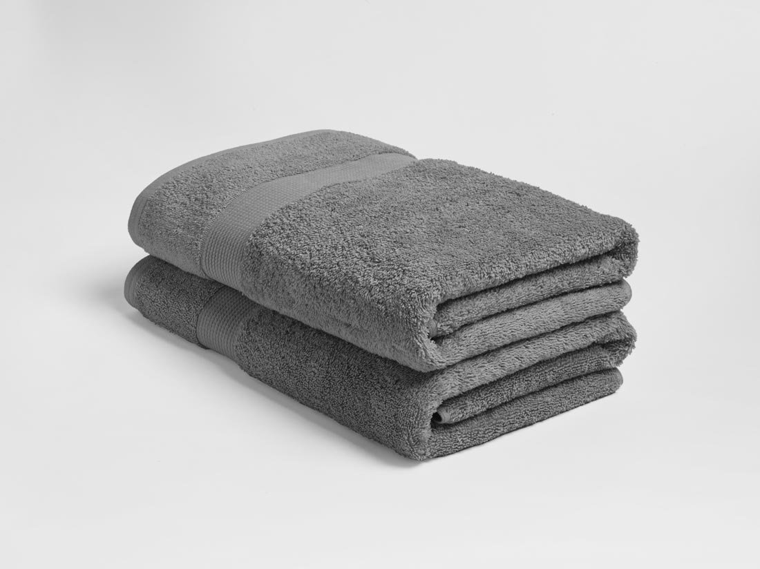 Serviettes de douche éponge gris foncé 70x140 - 2 pcs