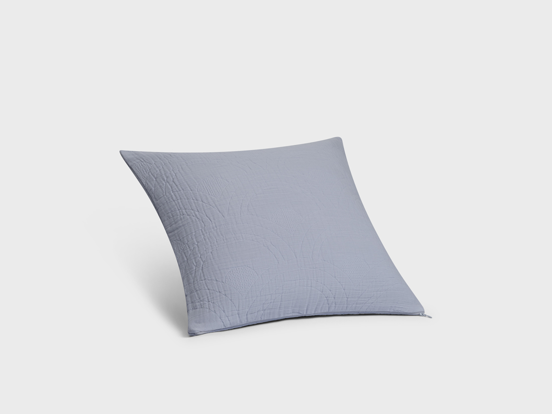 Coussin décoratif arc bleu lavande - mousseline de coton