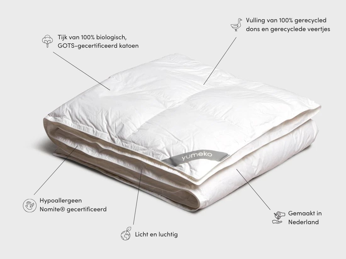 Dekbed gerecycled dons lente/herfst
