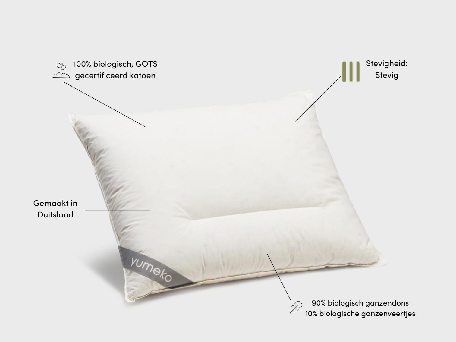 Kussen ganzendons 60x70 stevig