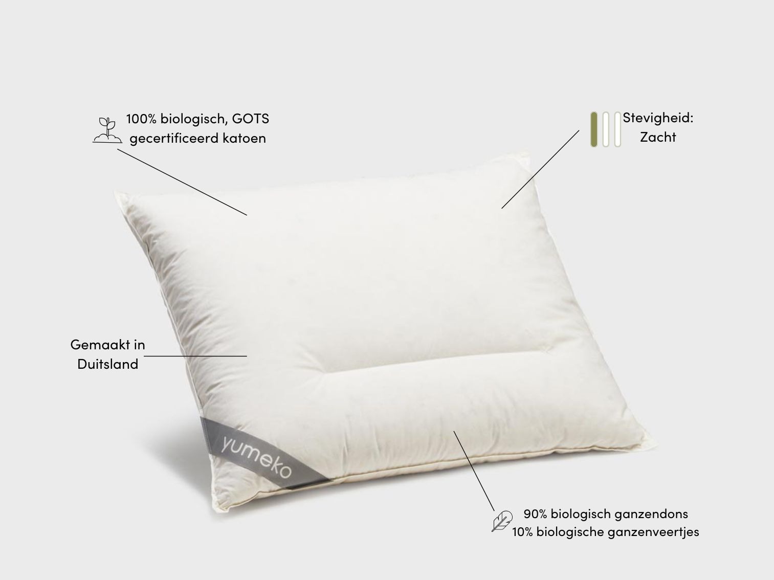 Kussen ganzendons 60x70 zacht