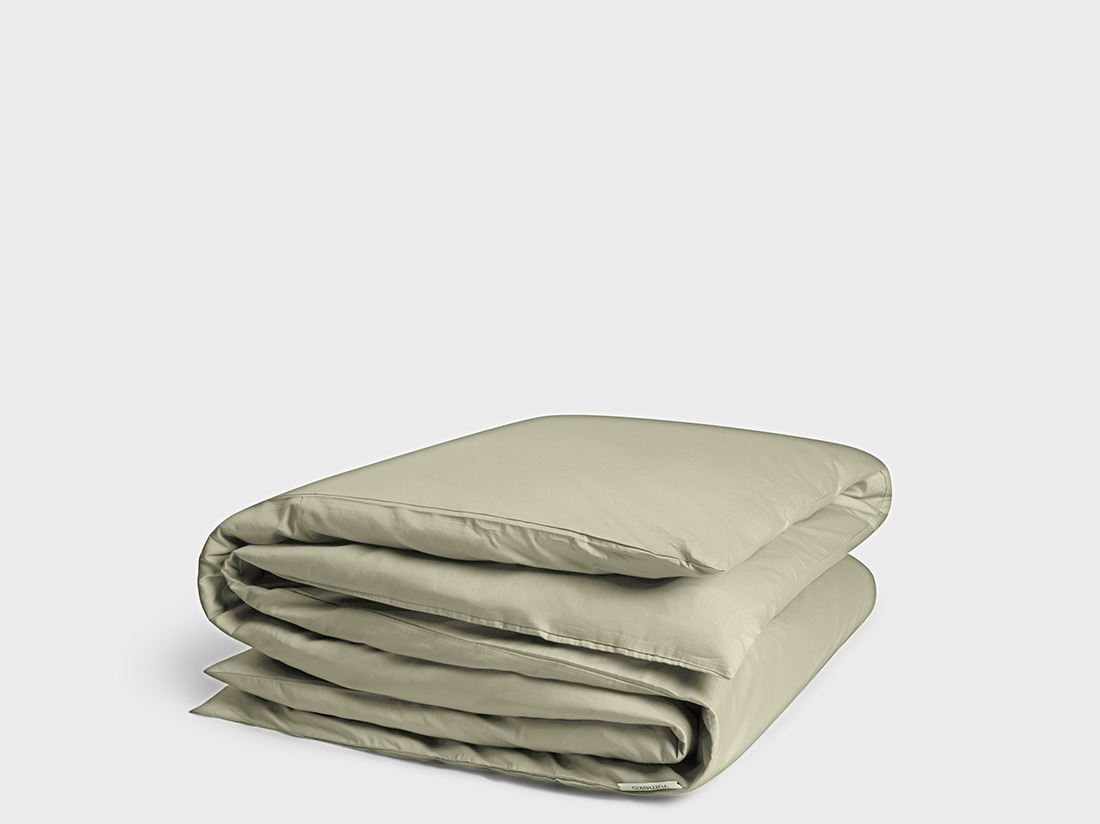 Parure de lit satin de coton olive clair