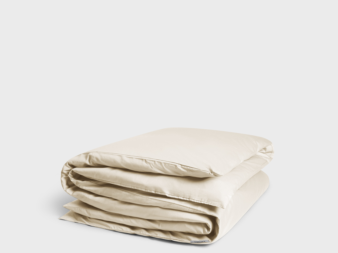 Housse de couette satin de coton gris sable