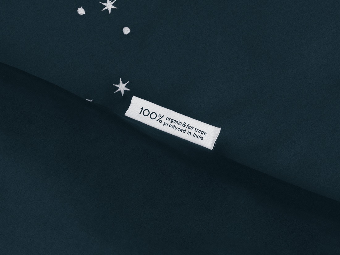 Dekbedovertrek katoen satijn blueberry starry flow