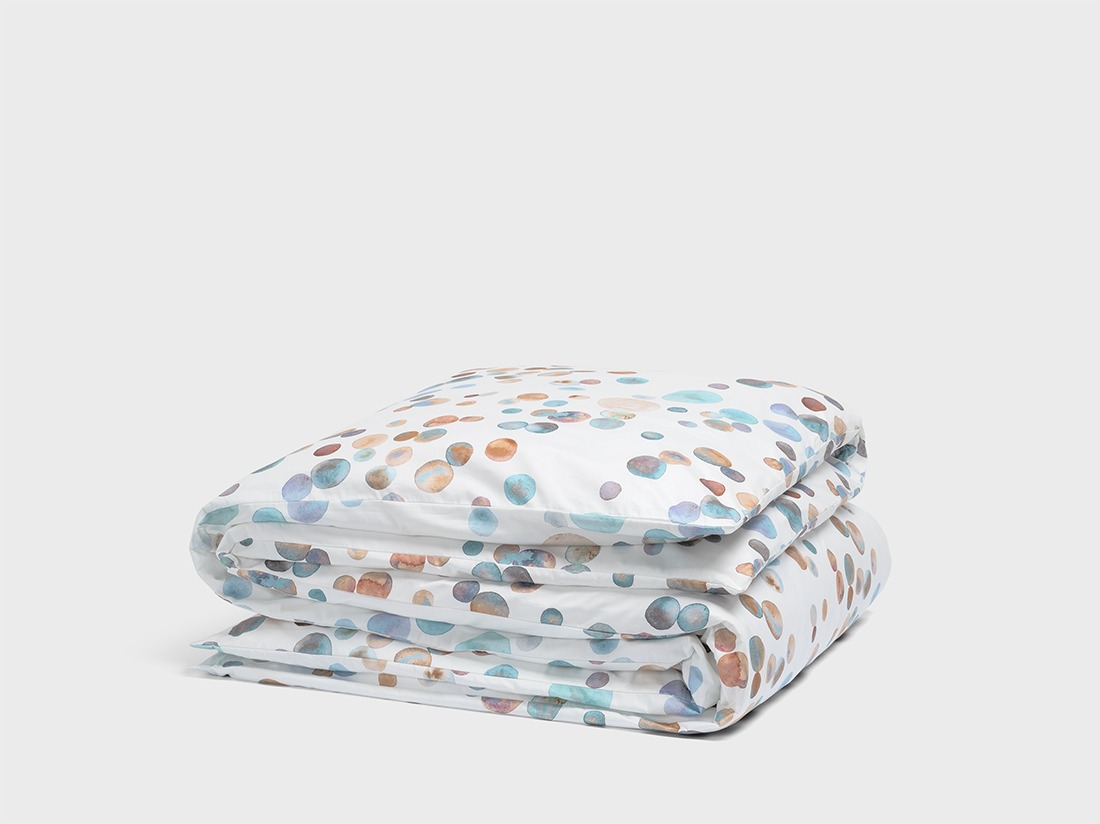 Parure de lit satin de coton touches d’aquarelle multicolore