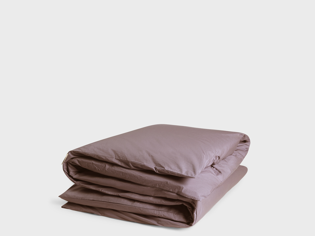 Parure de lit percale de coton mauve