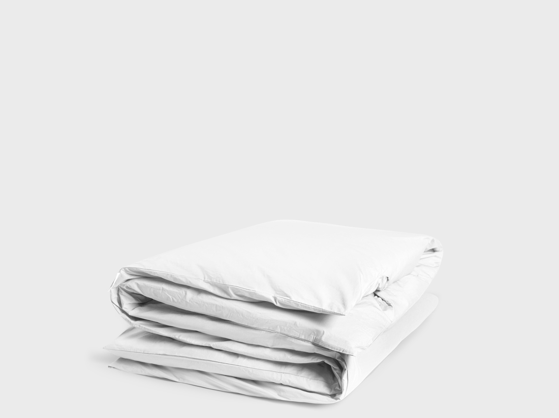 Parure de lit percale de coton blanc pur