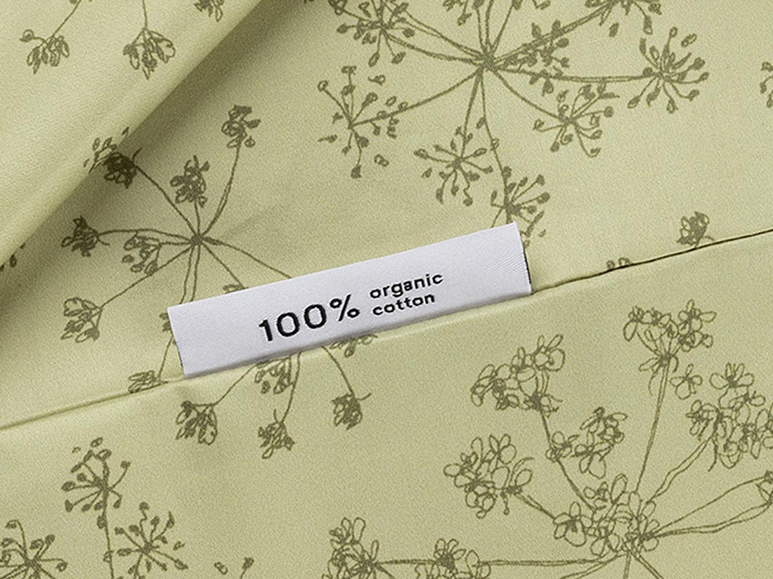 Dekbedovertrek katoen satijn green bloom