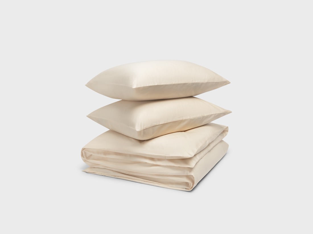 Dekbedovertrek katoen satijn almond milk