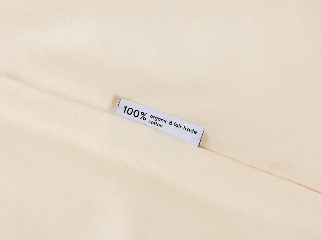 Housse de couette satin de coton lait d’amande