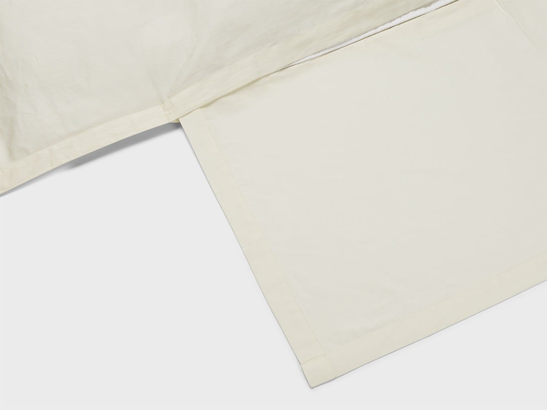 Parure de lit satin de coton blanc chaud botanique