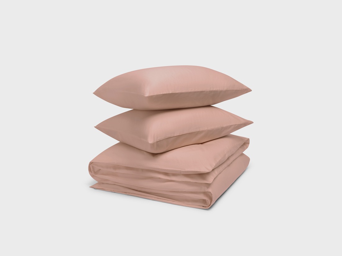 Dekbedovertrek katoen satijn cosmea pink