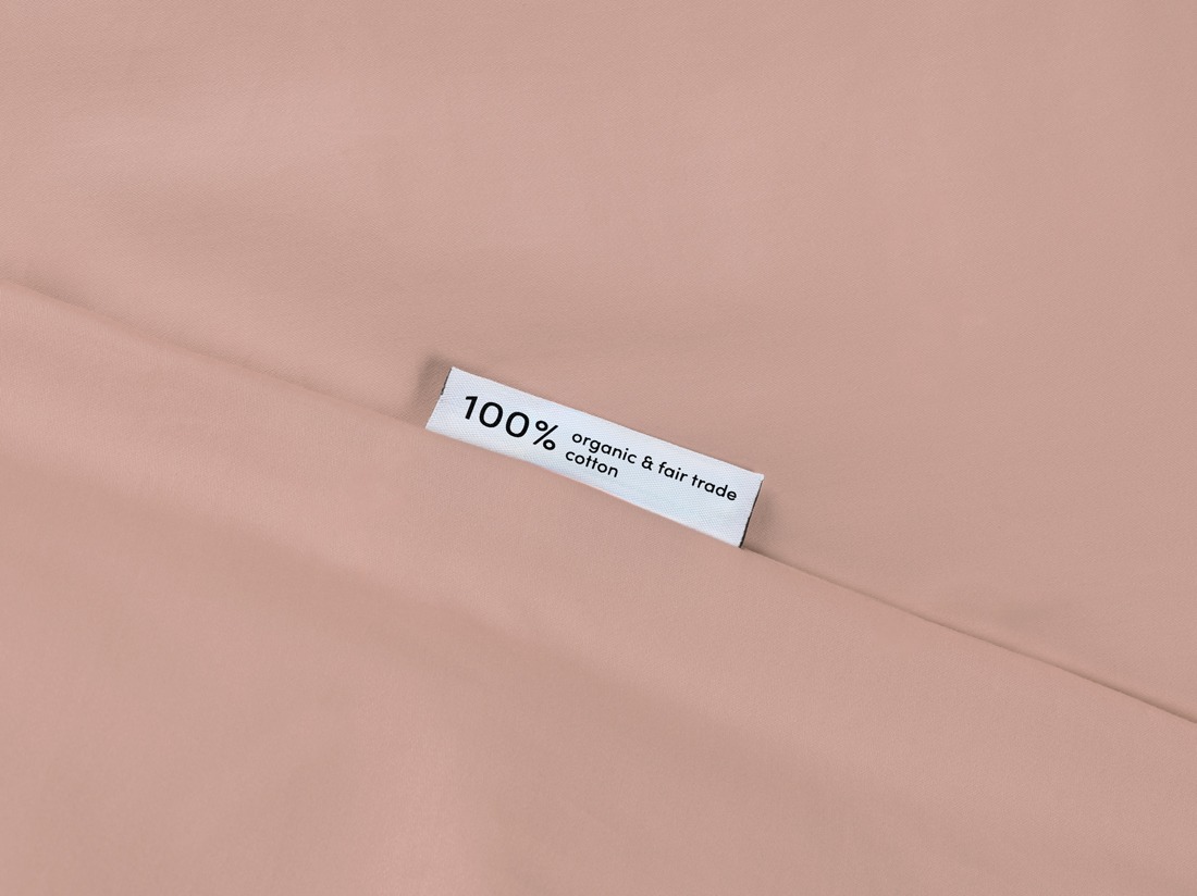 Housse de couette satin de coton rose cosmos