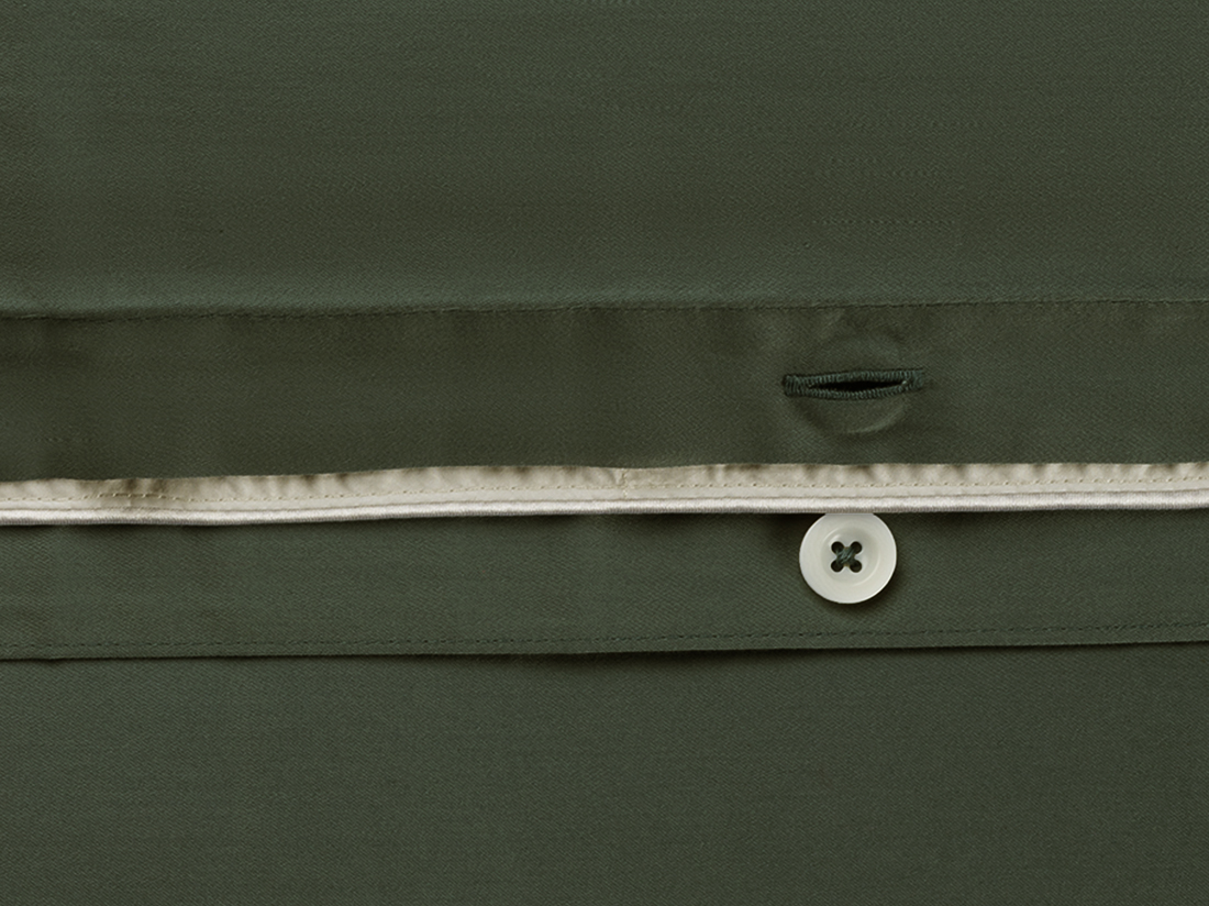 Sengesæt bomuldssatin dark olive