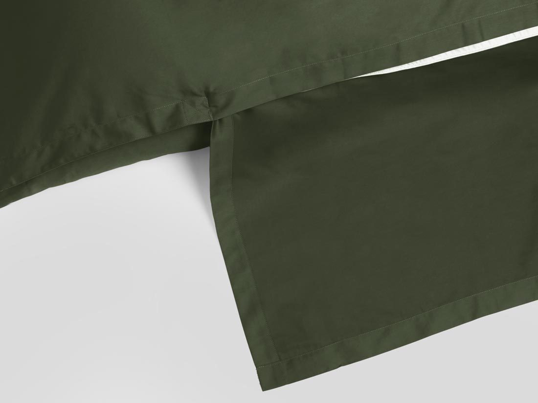 Dekbedovertrek katoen satijn dark olive