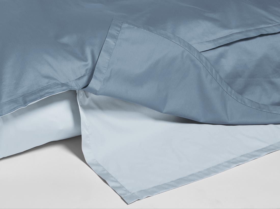 Dekbedovertrek katoen satijn double face blue