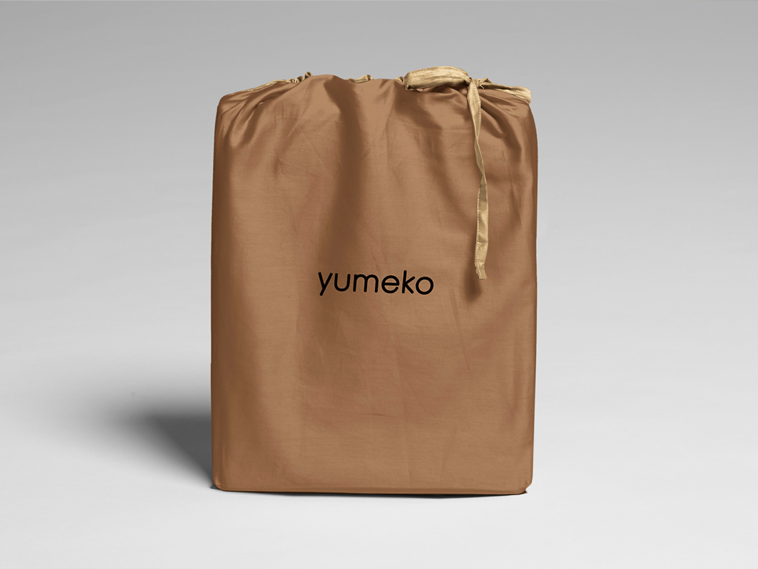 Dekbedovertrek katoen satijn double face caramel