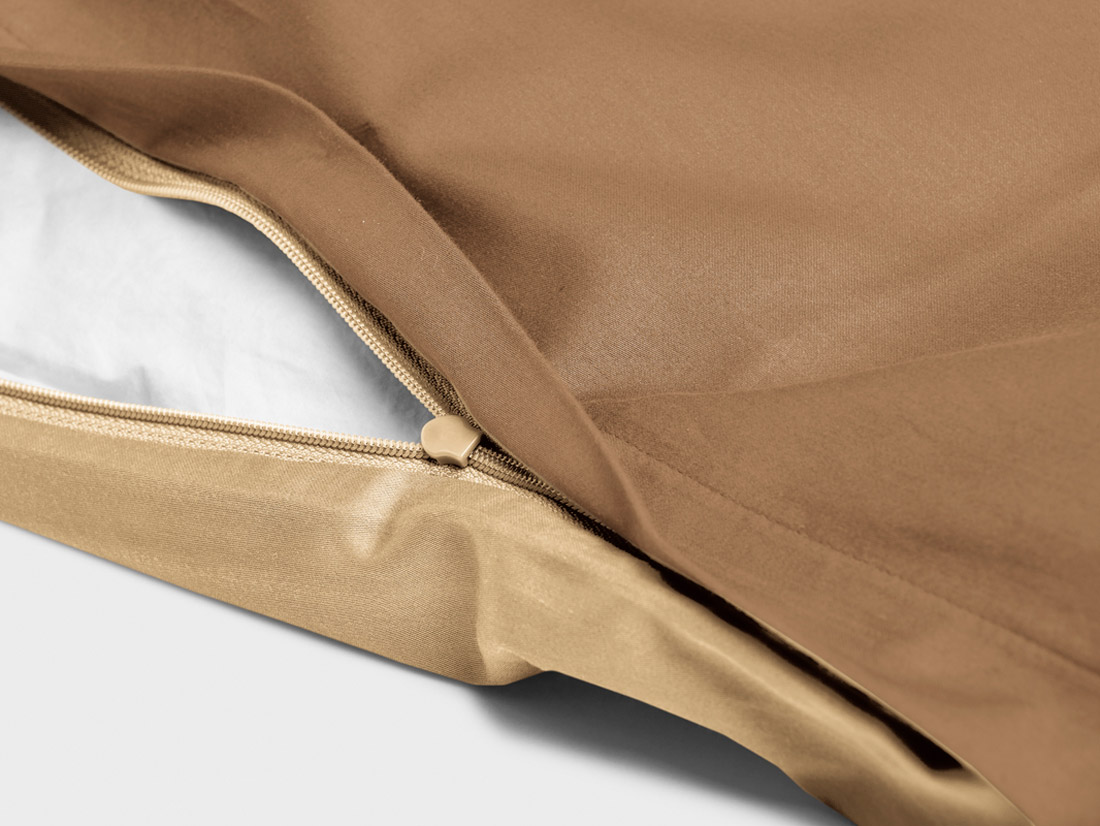 Satin-Bettwäsche Double Face Caramel